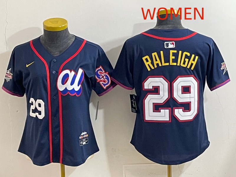 Women  2025 Seattle Mariners #29 Raleigh dark Blue All star Nike MLB Jersey style 012